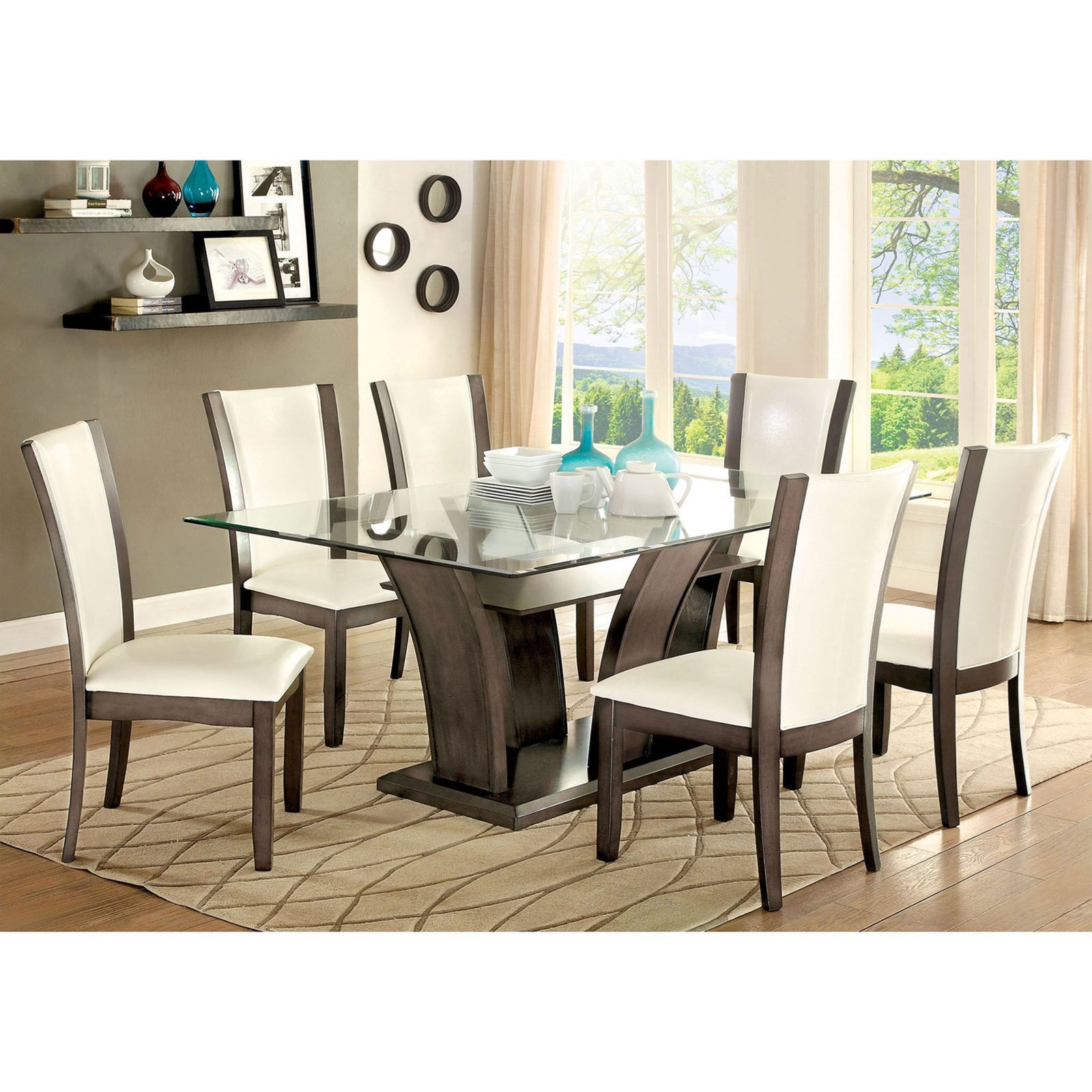 Glass rectangle dining hotsell table and chairs